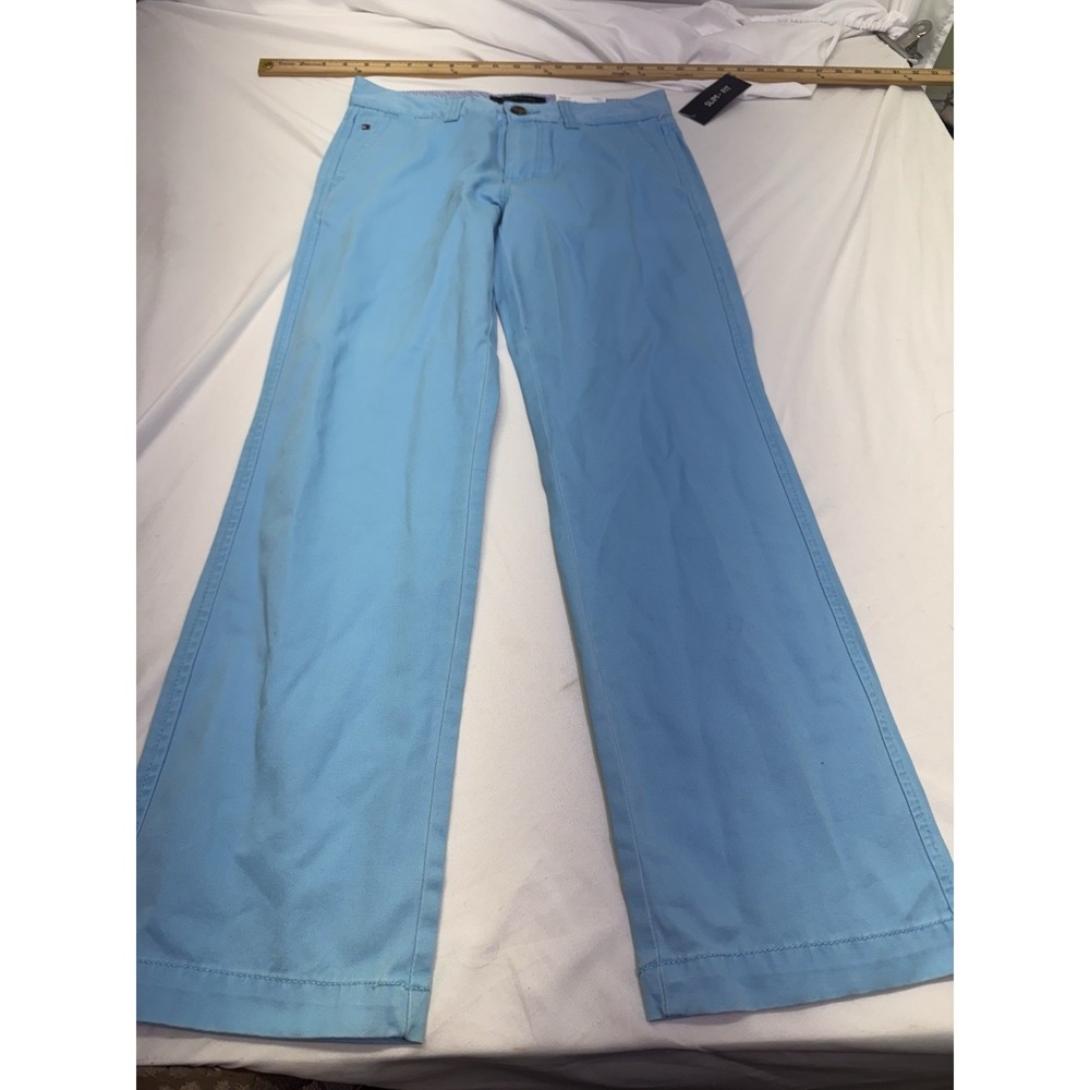 Tommy Hilfiger Boys Slim‎ Fit Chino Pants Blizzard Blue Size 16 T855040 496 NEW